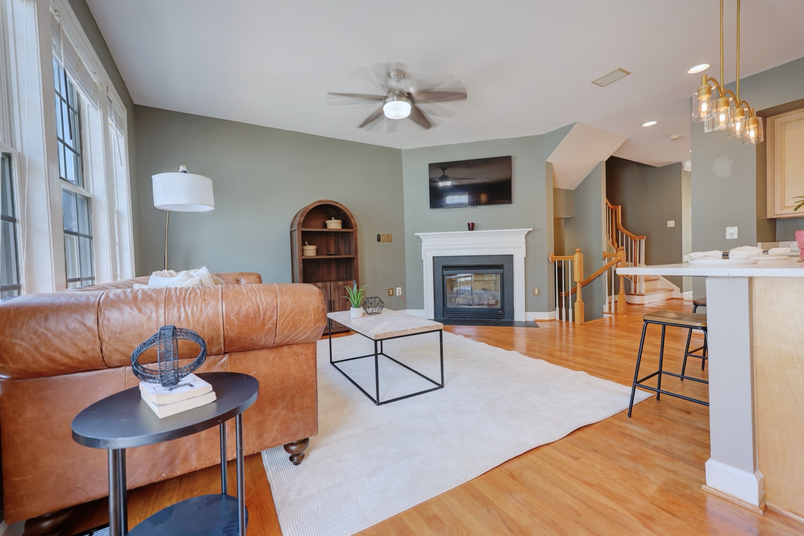 Family room with fireplace, 704 Vestal St