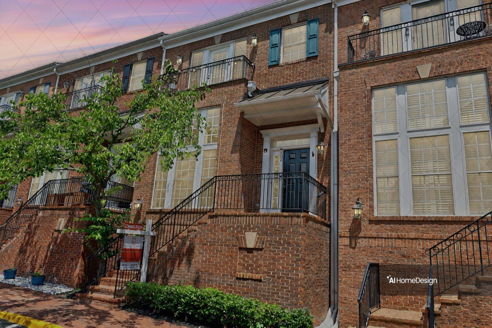 Townhouse at twilight, 704 Vestal St
